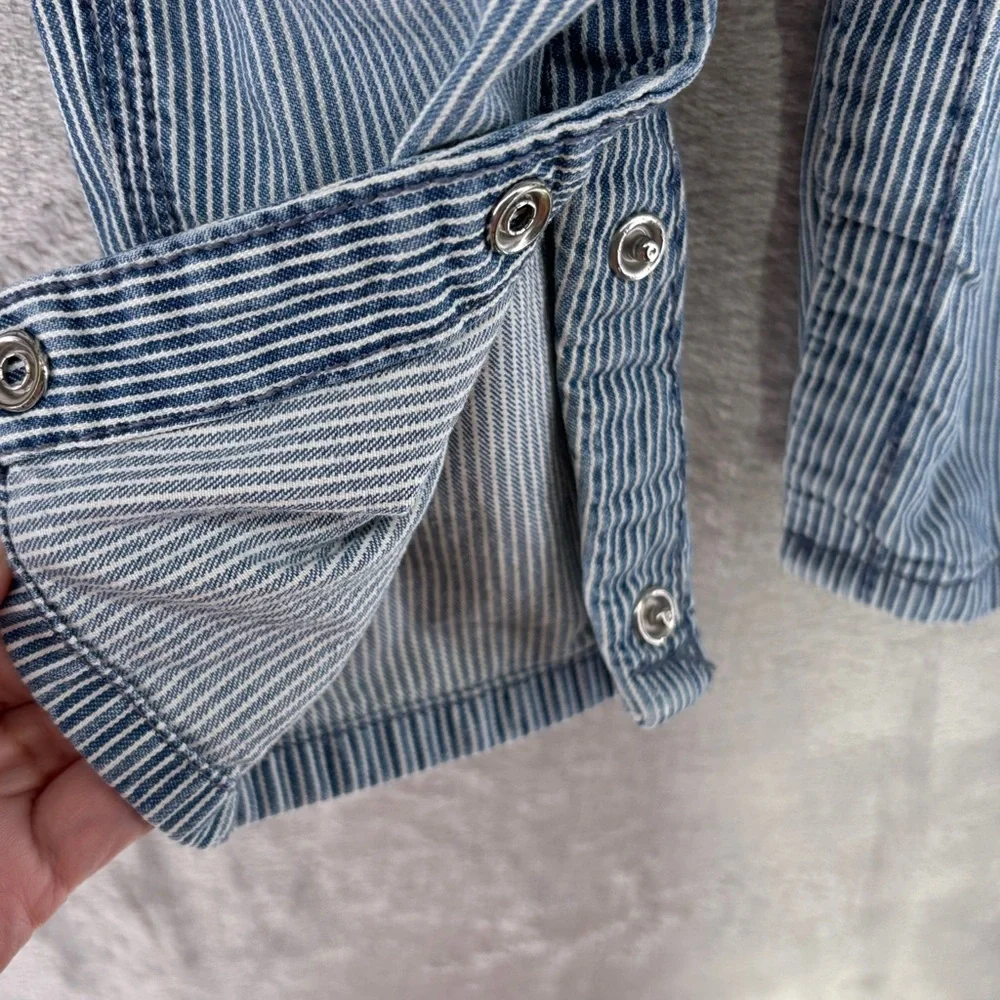 Oshkosh B'Gosh ‎Stripe Denim Bib Overalls 3 Months Train Conductor Engineer